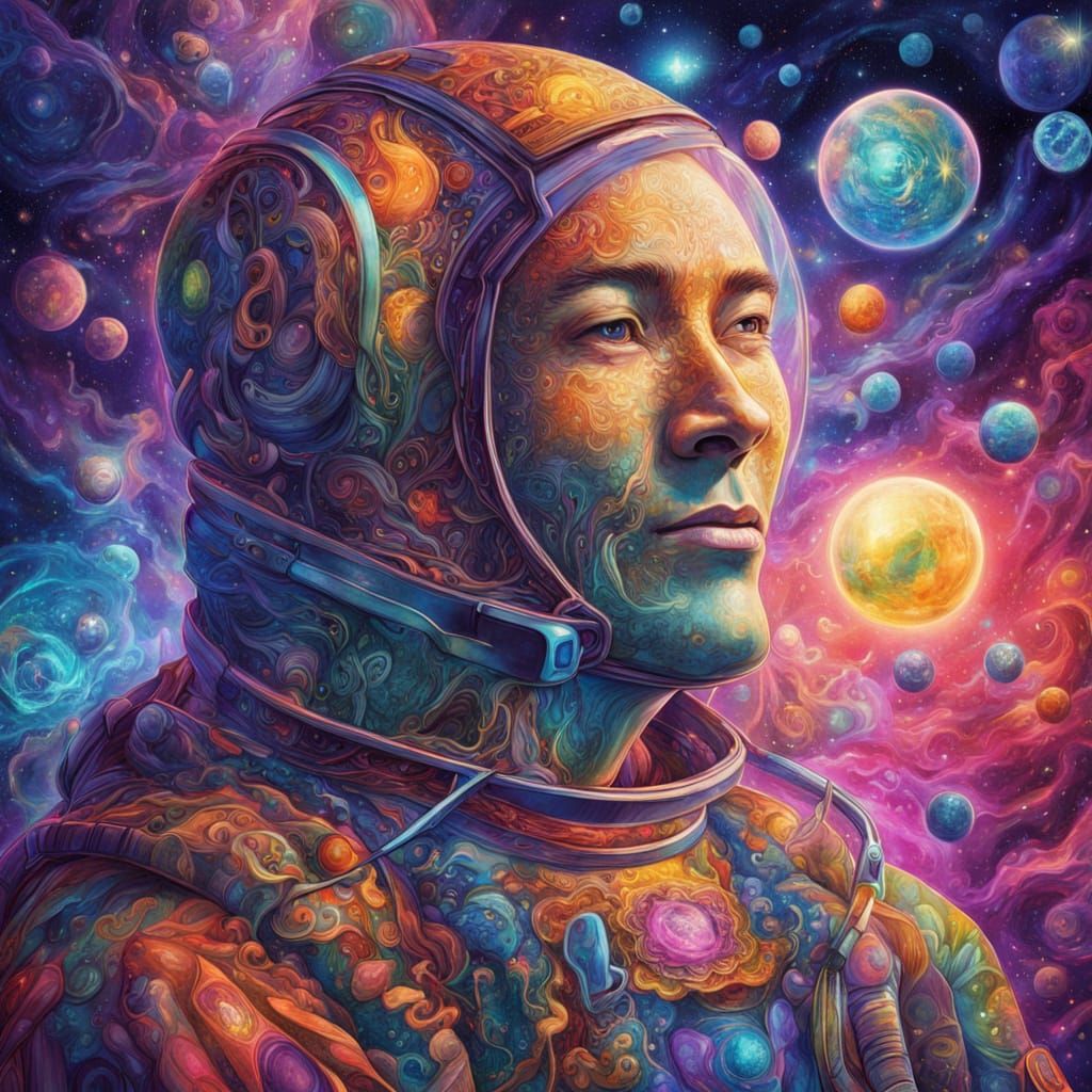 Ethereal Cosmic Dreams in Vibrant Galactic Pajamas