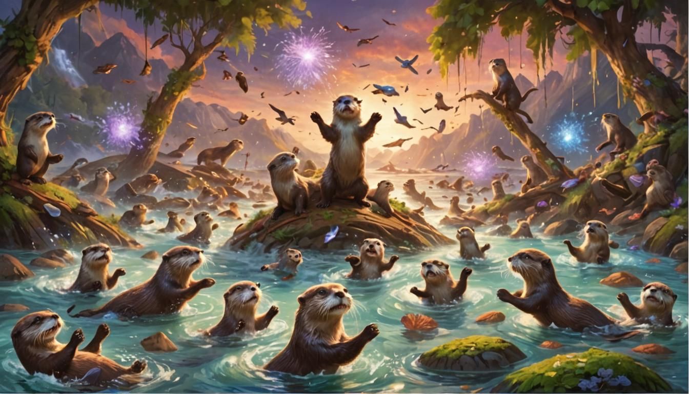 Otter Chaos: A Frenzy of Playful Activity