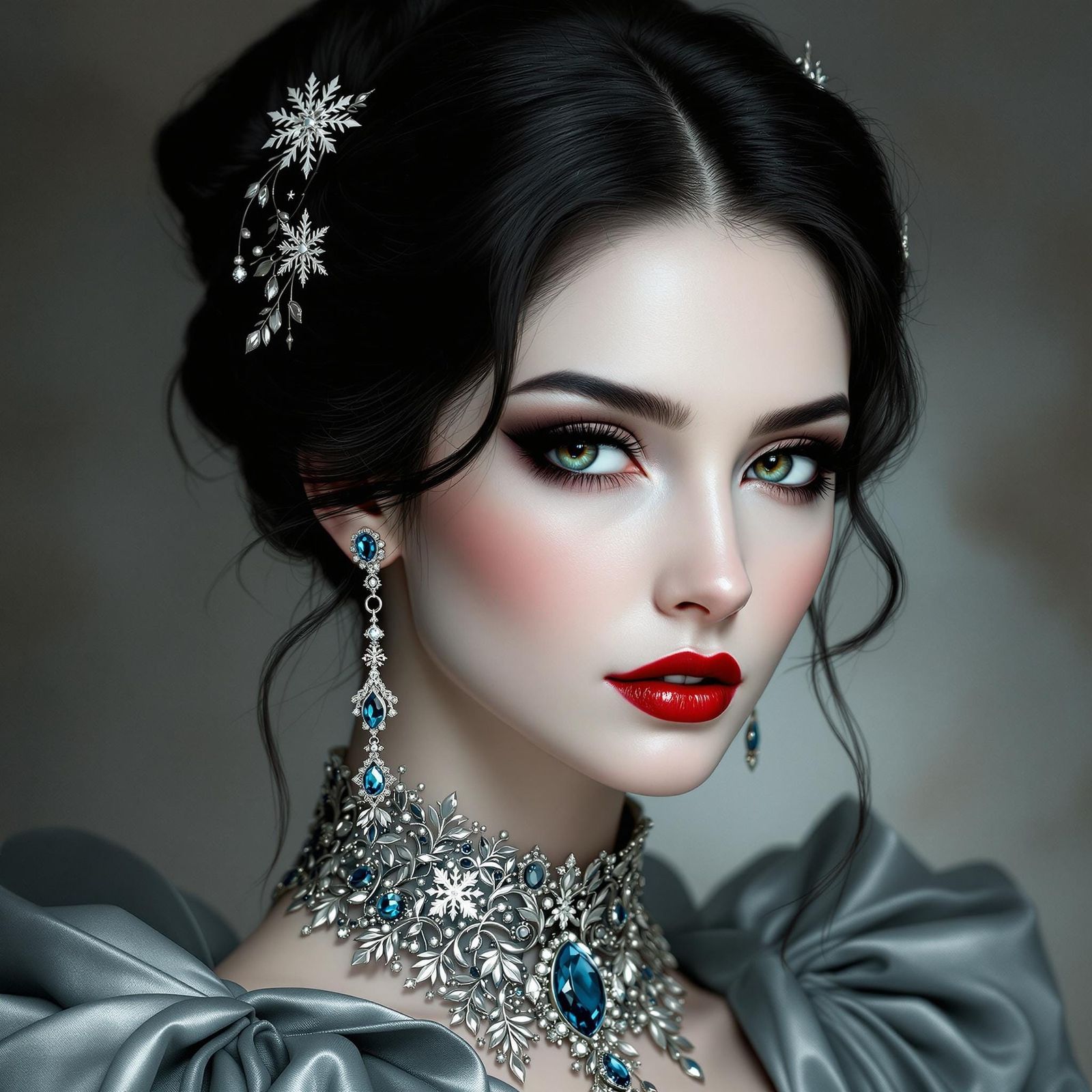 Elegant Regal Woman in Sophisticated Gown