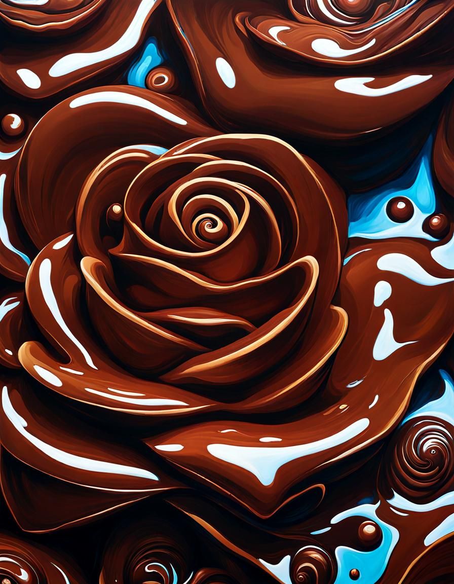 Delicious Chocolate Rose: Breathtaking Oil Painting