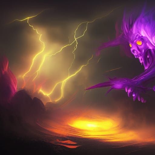 Magic Fire Duel in Splash Art Style