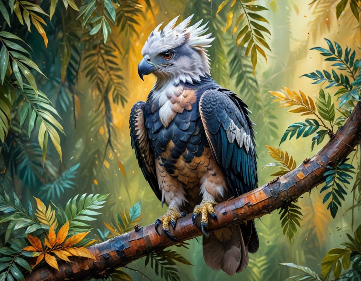 Eagle in Tropical Paradise, Neo-Expressionist Art