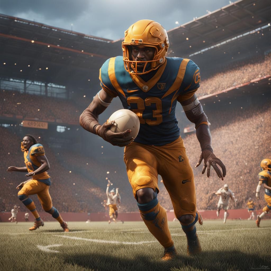 Courtney Cox Plays Football: Matte Painting Style