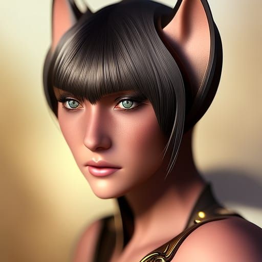 Xena Warrior Princess: Cat Portrait in Artgerm Style