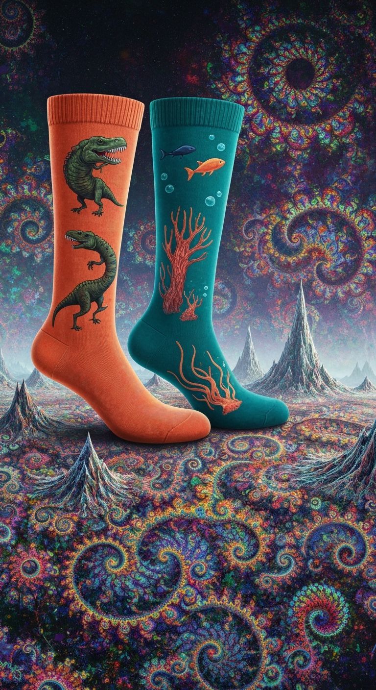 Quantum Landscape with Prehistoric and Underwater Socks