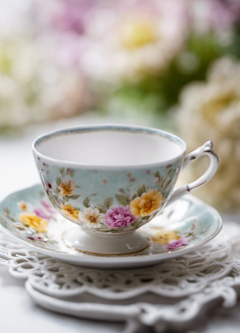 Detailed Porcelain Teacup in Natural Lighting