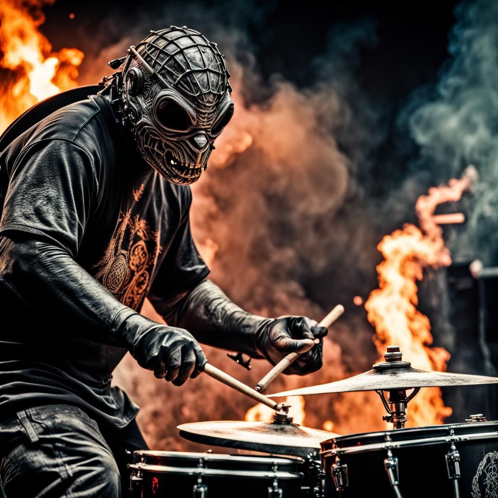 Metal Turtle Drummer Performing Live on Stage