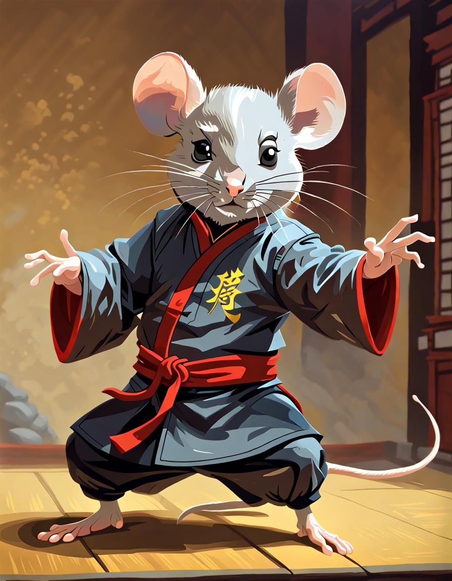 Mouse Kung-Fu Master Portrait