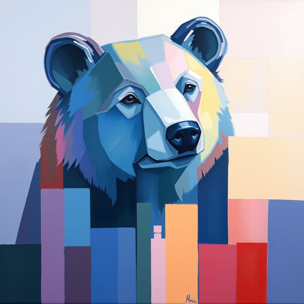 Abstract Art in Neo-Expressionist Style with Gradient Colors...