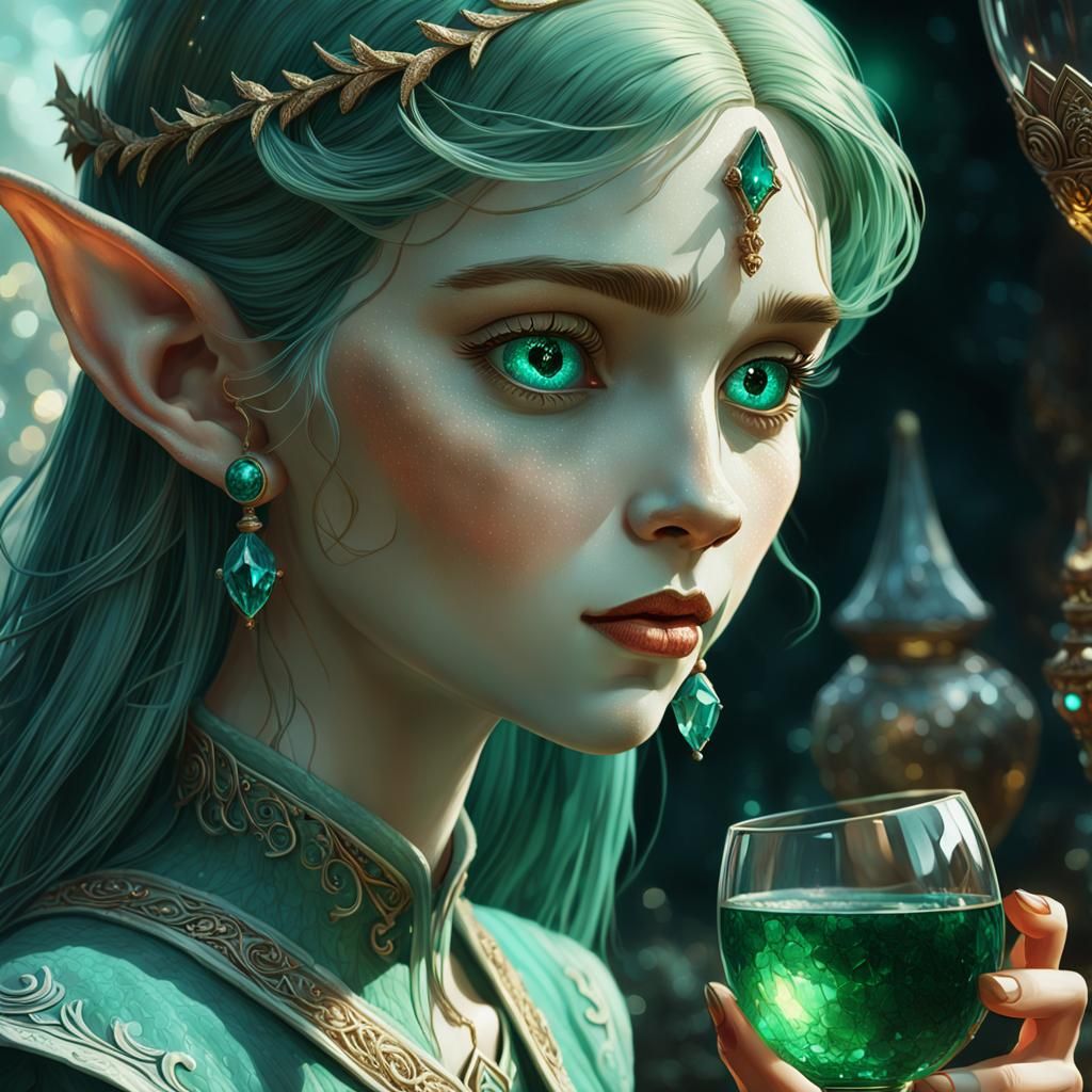 Elegant Elf Maiden in Cinematic Hyperrealism