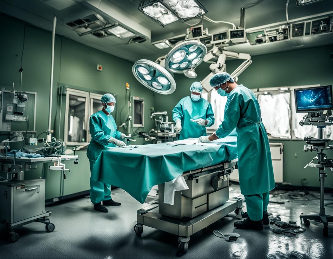 Surgeon in Ruined Hospital With Departing Soul