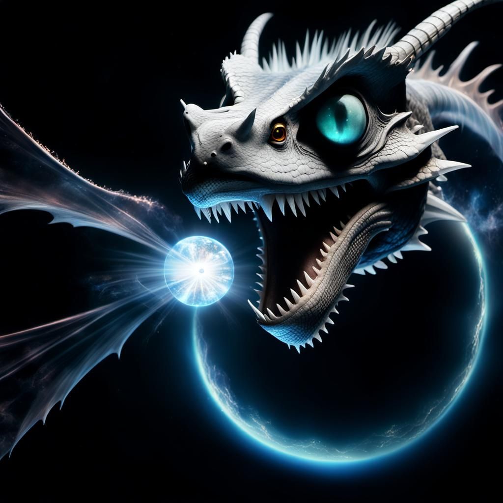 Dragon Emerges Above Futuristic City: Digital Matte Painting