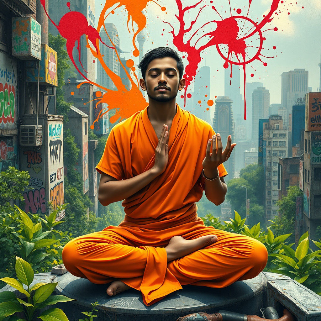 Yogi in Urban Landscape: Street Art Mysticism