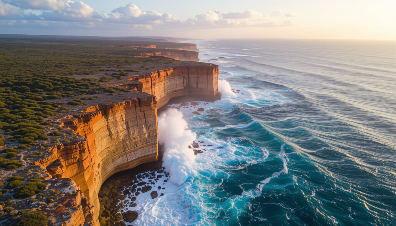Dramatic Esperance Coastline Under Pounding Waves
