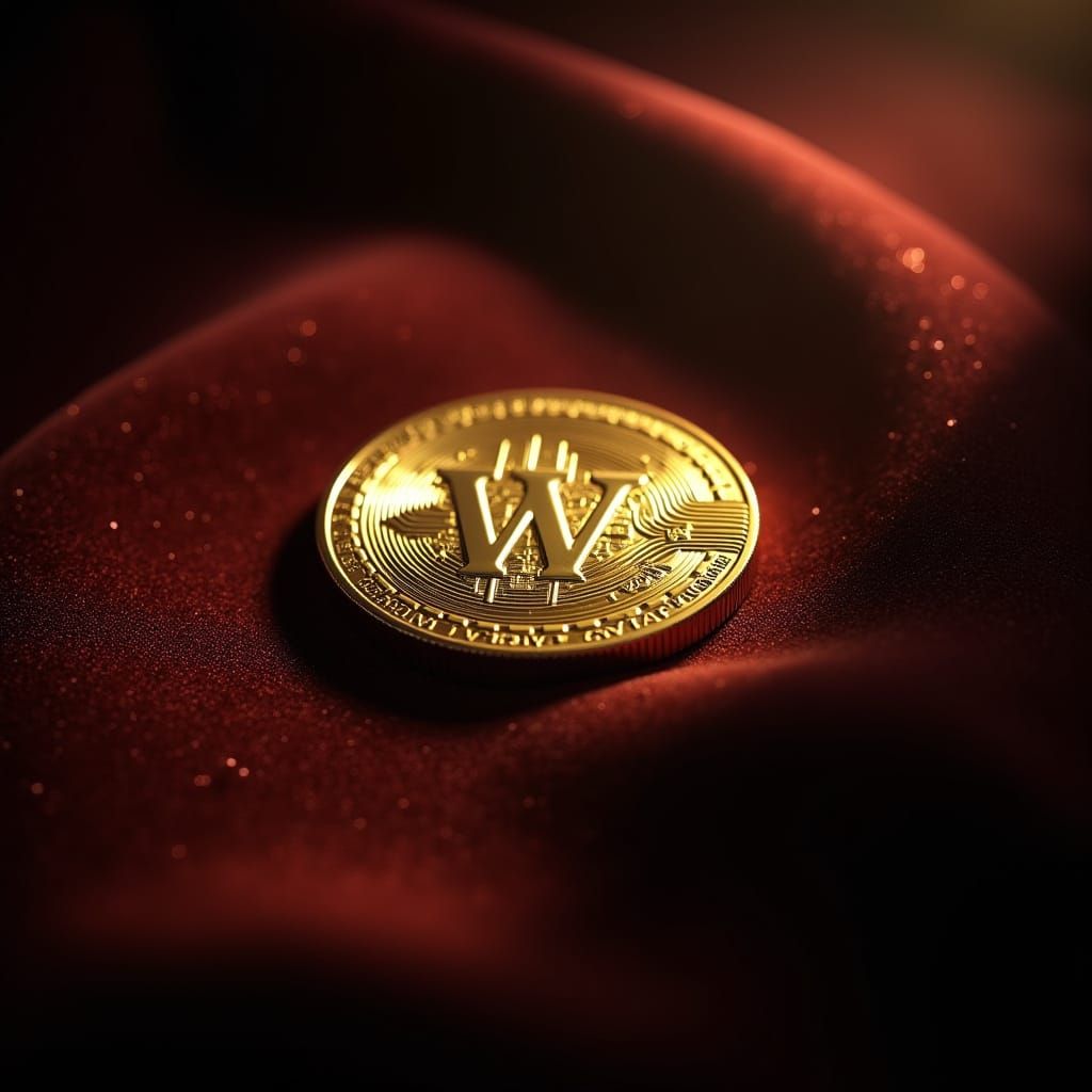 Luxurious Gold Coin in Cinematic Spotlight