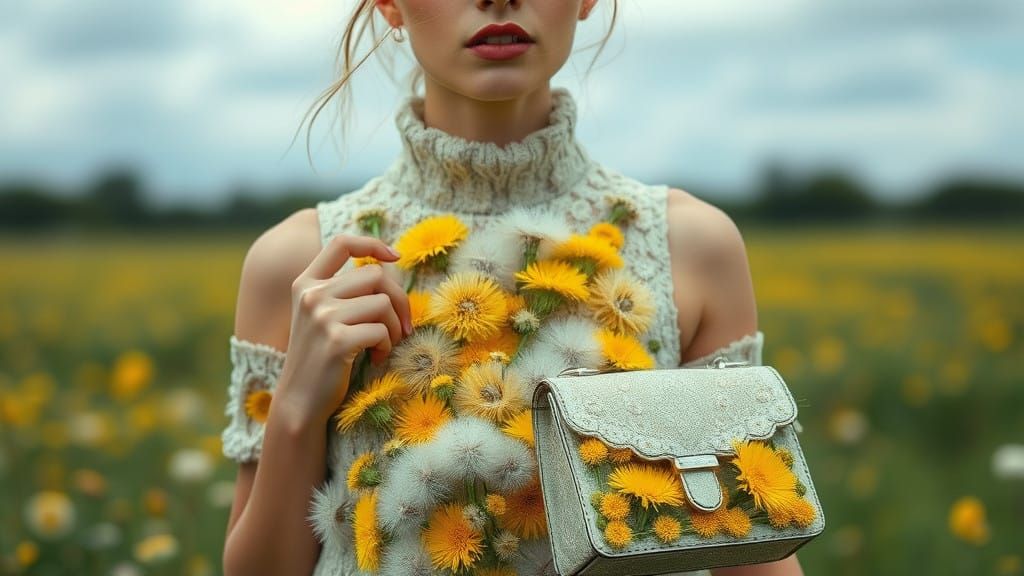 Woman in Vibrant Dandelion Attire