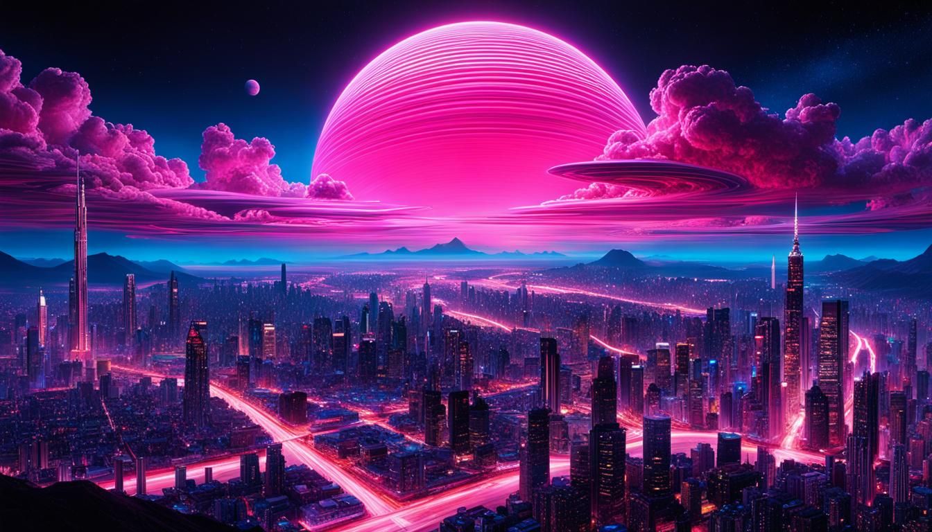 Pink Cyberpunk Landscape