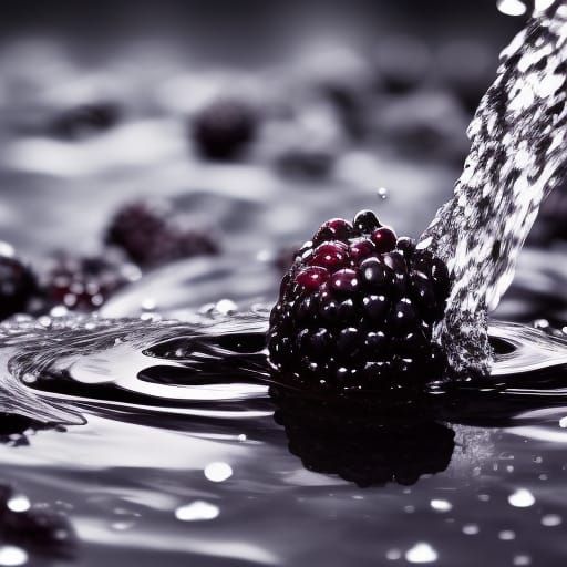 Blackberry Splash: Professional Photography with Bokeh