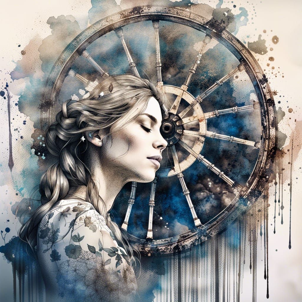 Double Exposure Portrait of Sleeping Beauty