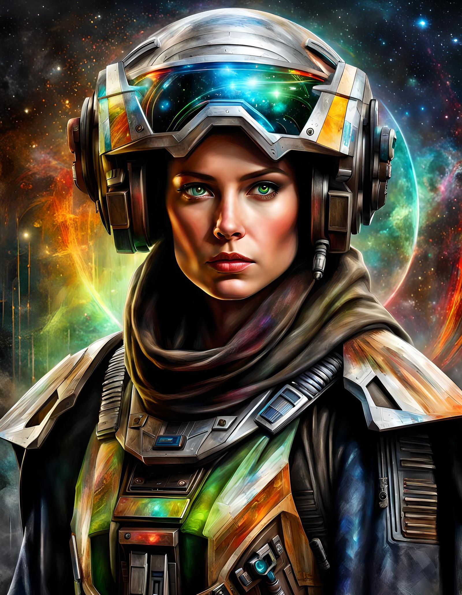 Alien Jedi Portrait in Professional Photoshop Style