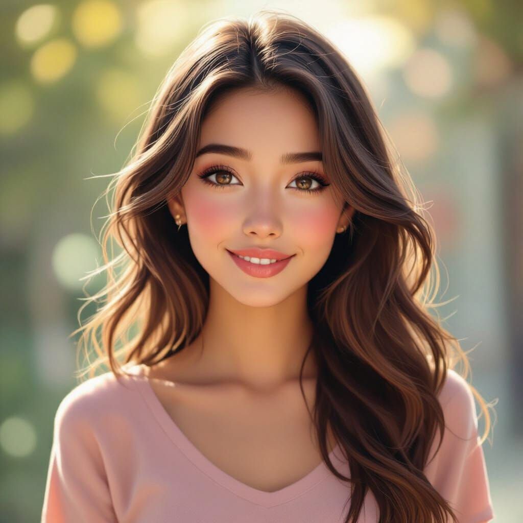 Scarlett: A Radiant Portrait in Art Nouveau Style