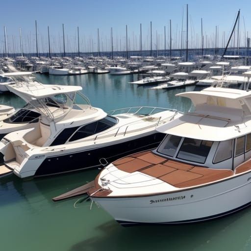 Sun-kissed boats at the marina in Marina Del Rey. sfumato