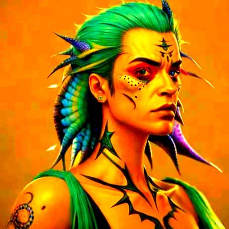 Vibrant and Eccentric Composition with Sharp Details