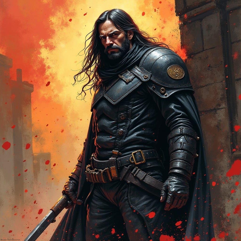 Grimdark Cityscape in a Dark, Gothic Art Style