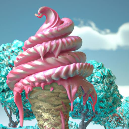 Detailed Ice Cream Digital Painting in 8K