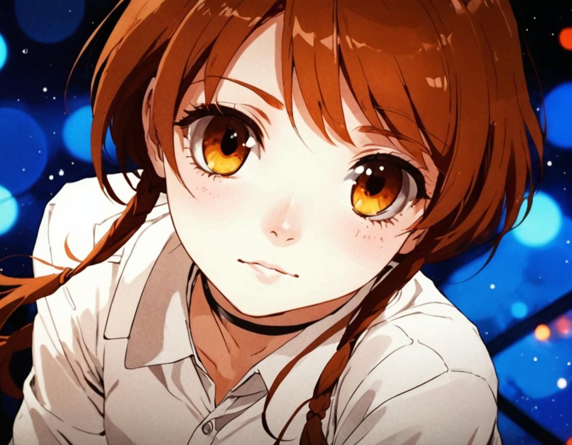 Ethereal Anime Woman in Corporate Setting