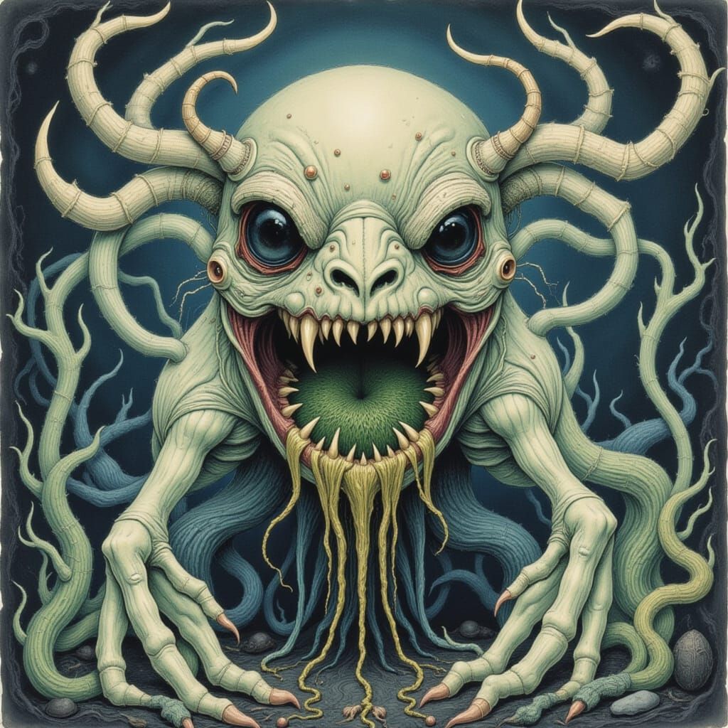 Enchanting Yarn Monsters in Fairytale Setting