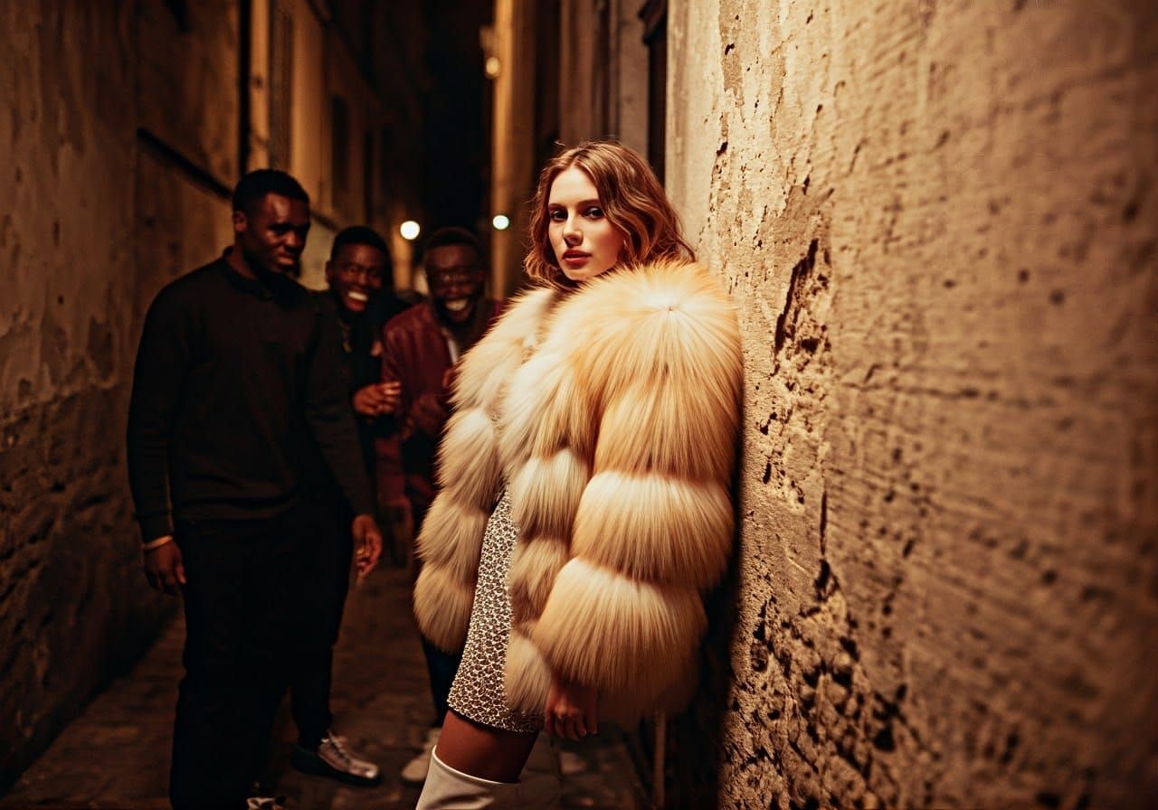 French Aristocrat Nightlife in Parisian Alleyway