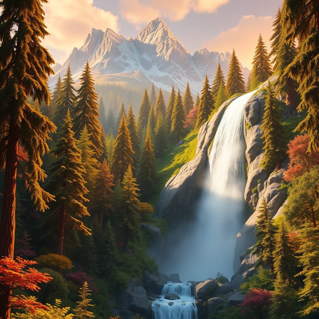 Lush 3D Forest Animated Mountain Landscape