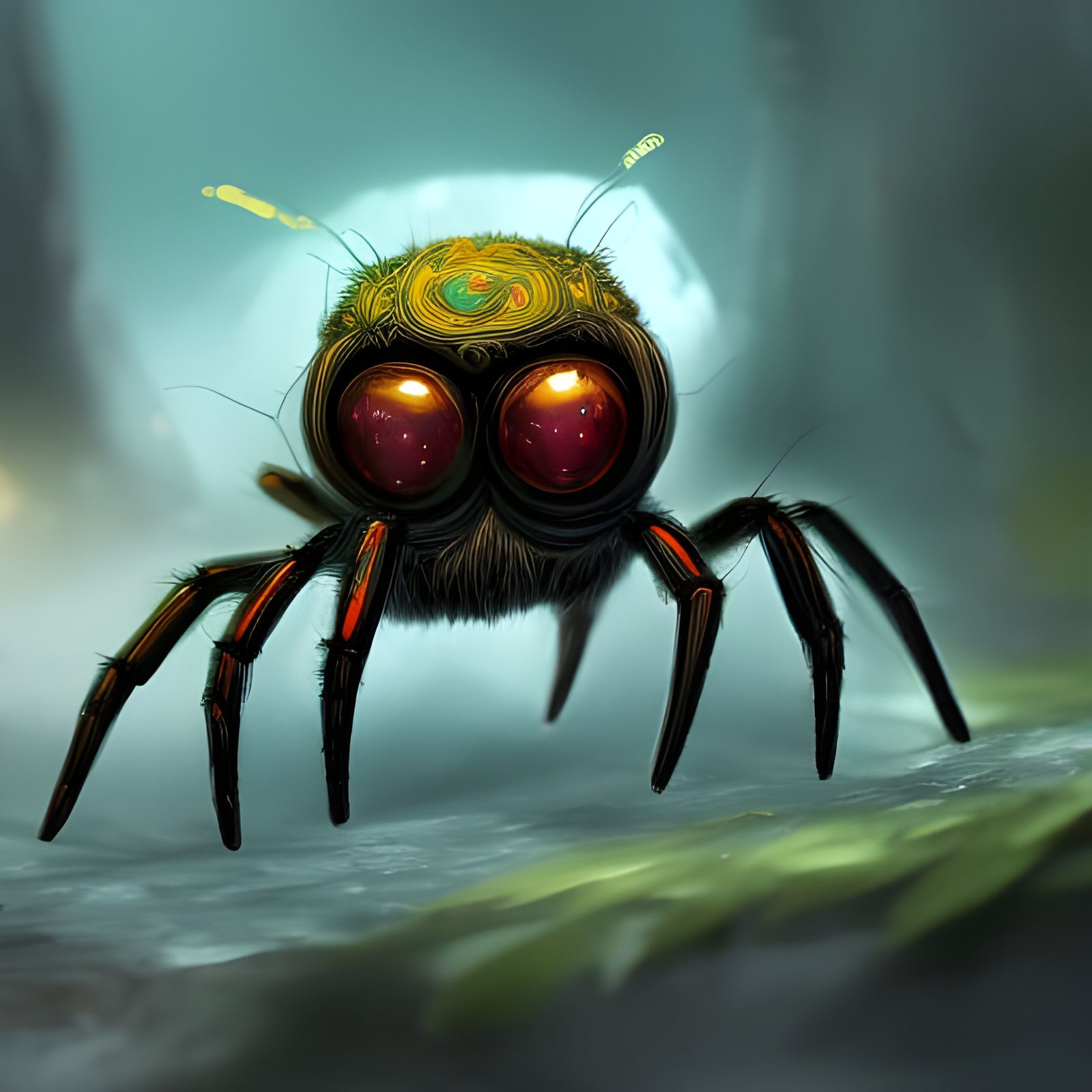 Cute Chibi Spider Fantasy Illustration