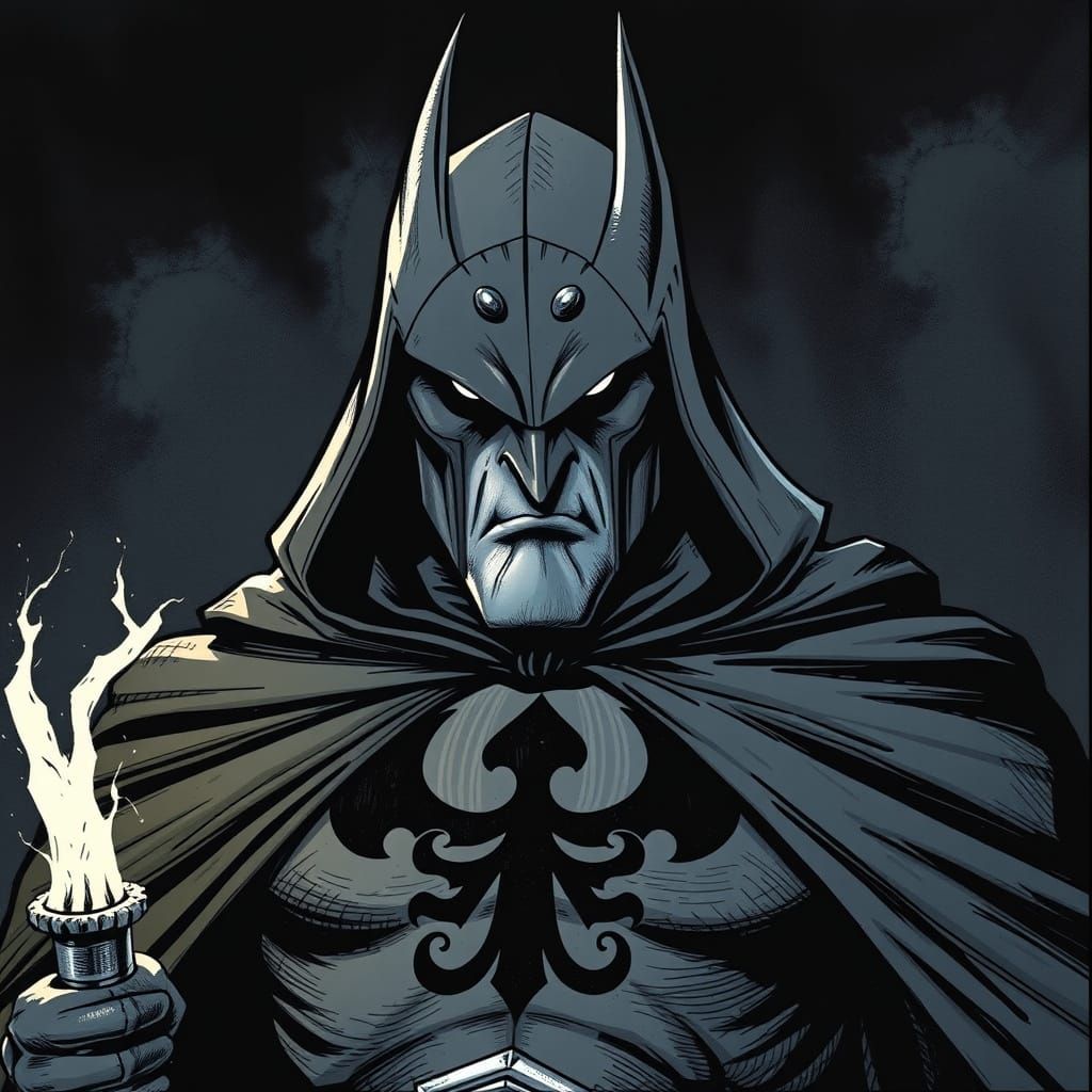 Dark Hero in Armored Bat Suit