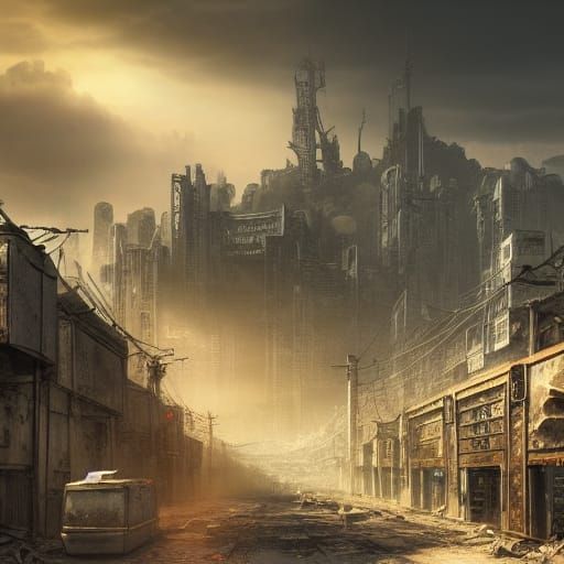 Post-Apocalyptic City in Ruins: Digital Matte Painting