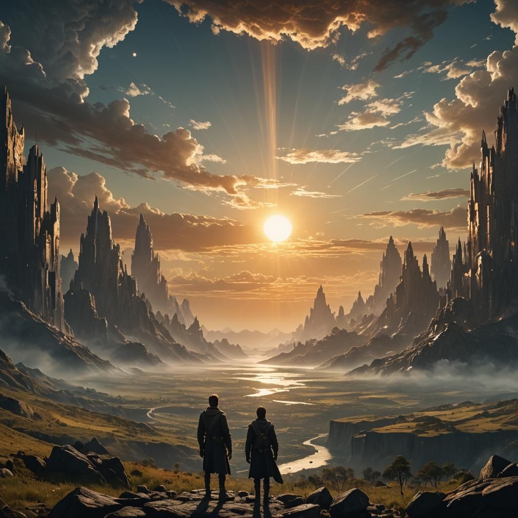 Epic Cinematic Sun Gazing Digital Matte Painting