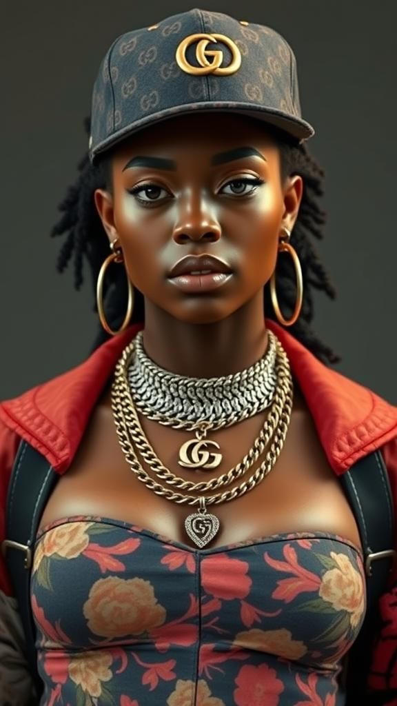 Cardi B Inspired Character in Streetwear Outfit