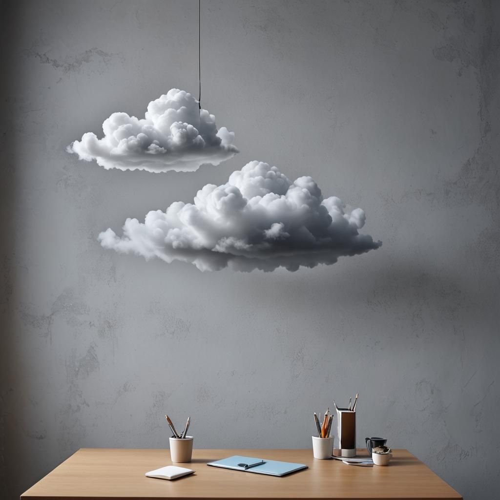 Misty Cloud Floats Over Office Table