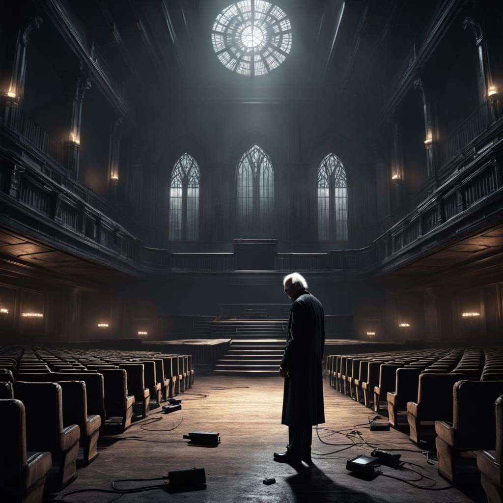 Gothic Concert Hall in Cinematic Film Style
