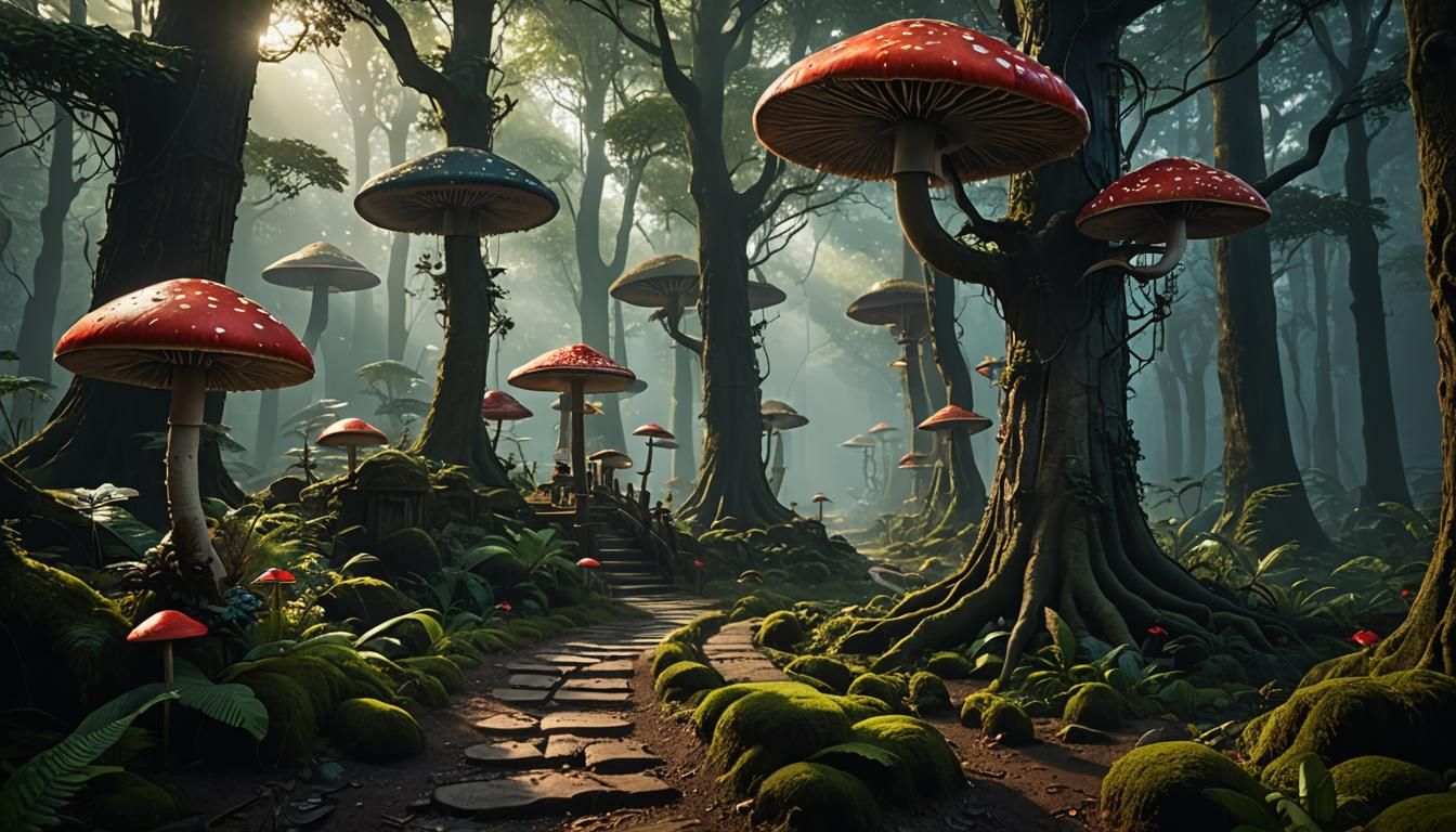 Mystic Mushroom Lights Path to Forest Temple