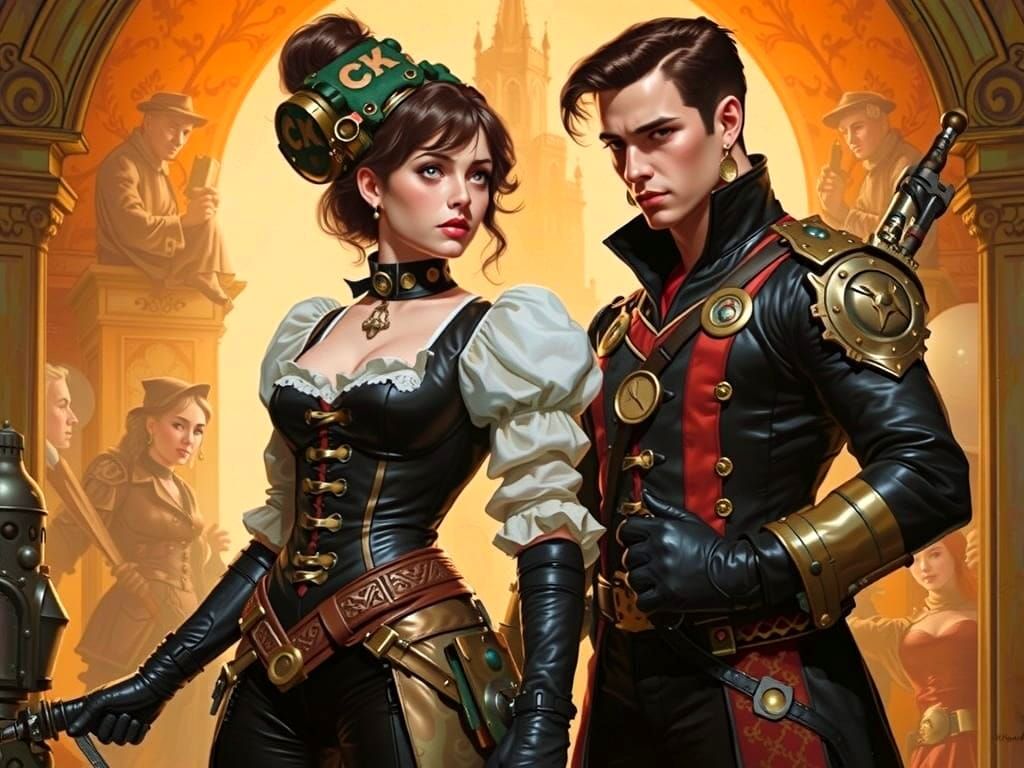 Steampunk Hansel and Gretel in Vintage Style