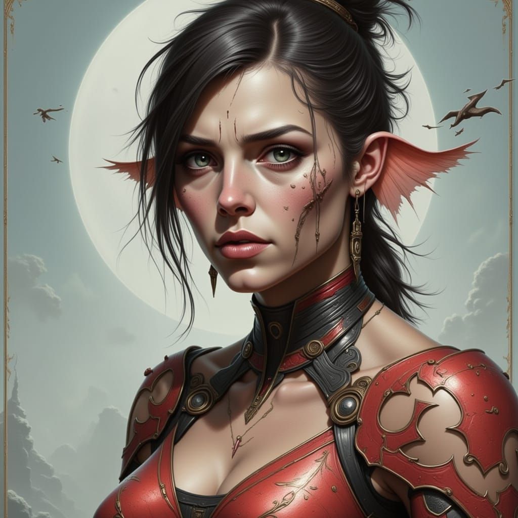 Epic Warrior Battle in Flux Mecha Graal Style