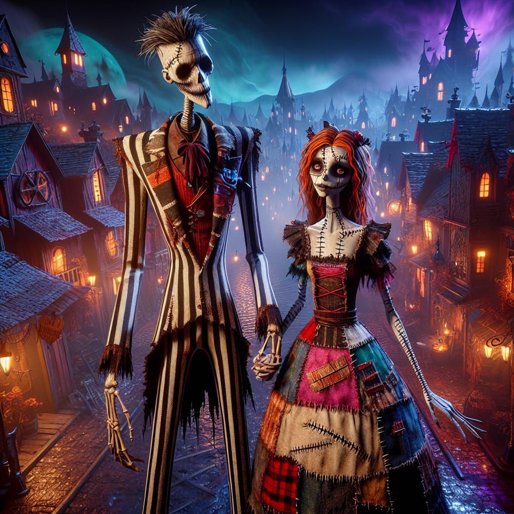 (Tim Burton Nightmare Before Christmas Theme) Dall-E3