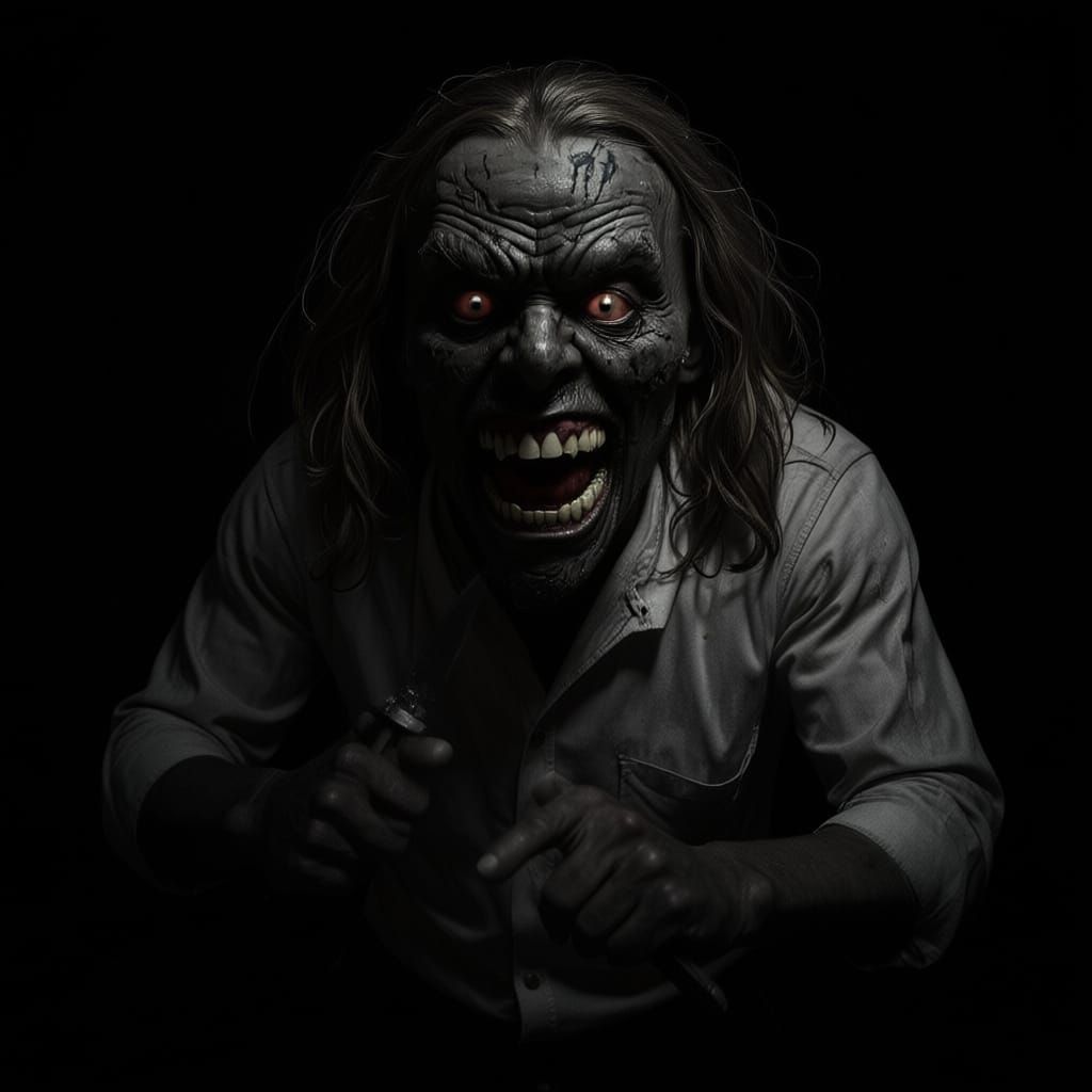 Grotesque Sleep Paralysis Demon in Dark Bedroom