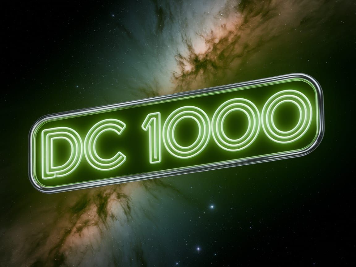 Futuristic "DC 1000" Neon Sign, #DC1000
