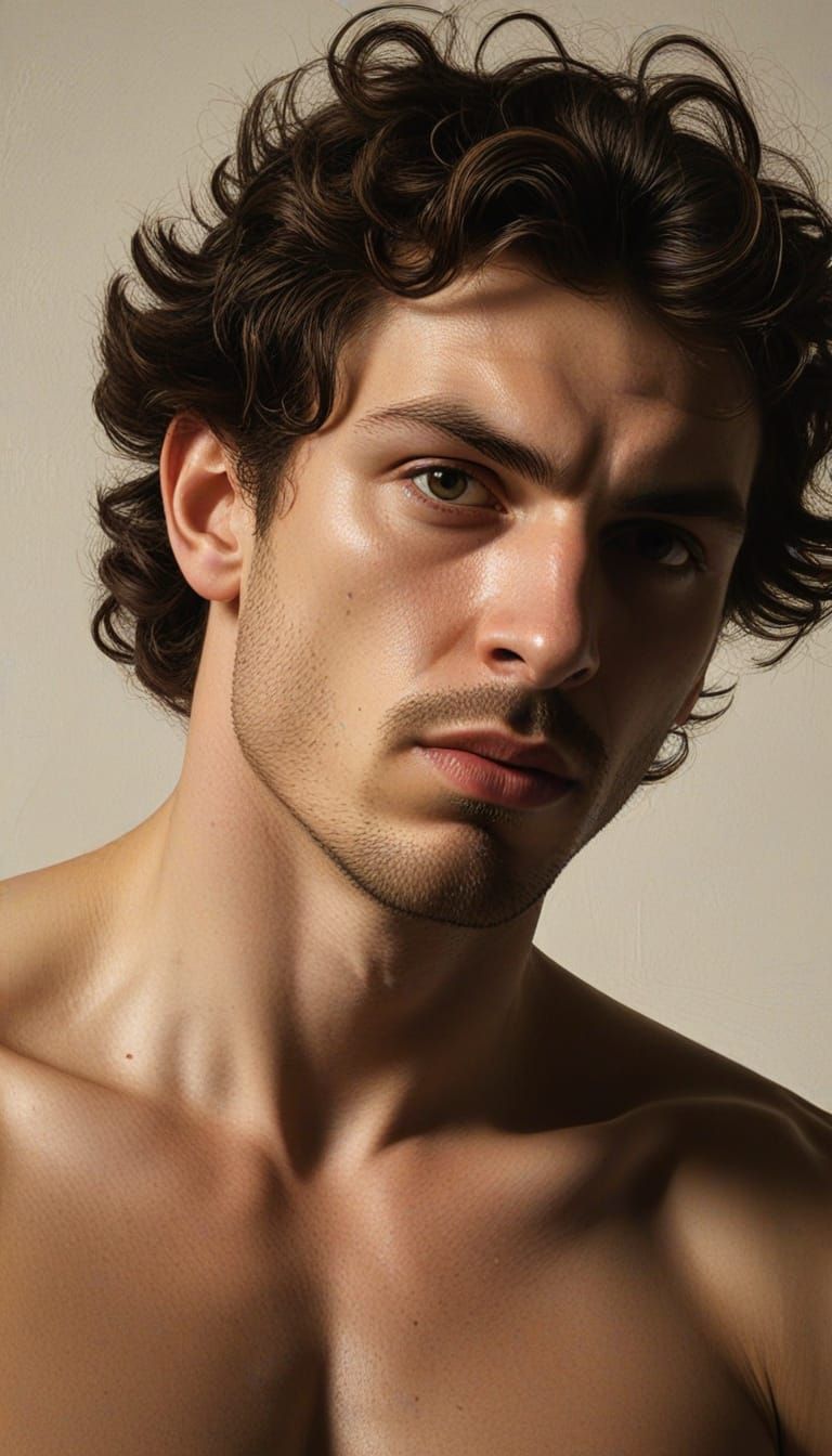 Greek Male Figure in Dramatic Baroque Chiaroscuro