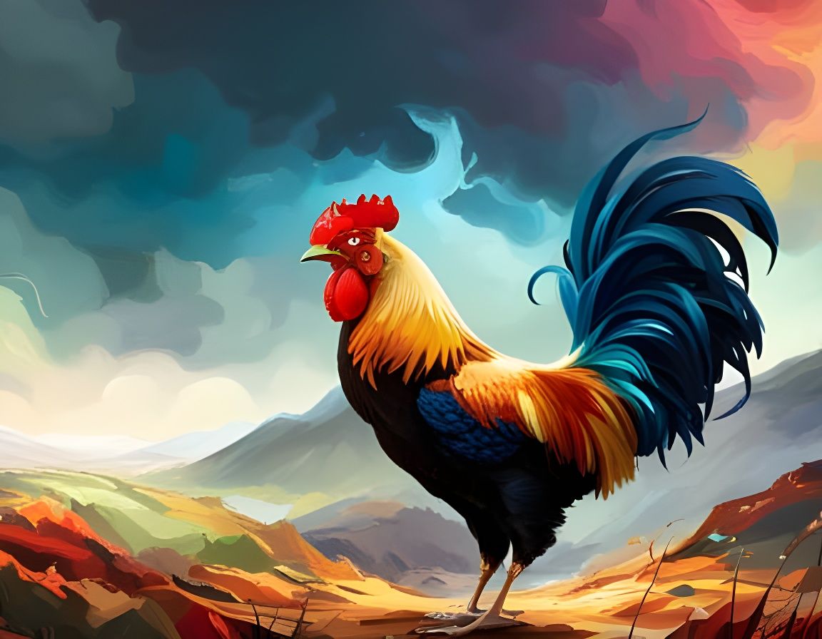 Rooster in Landscape