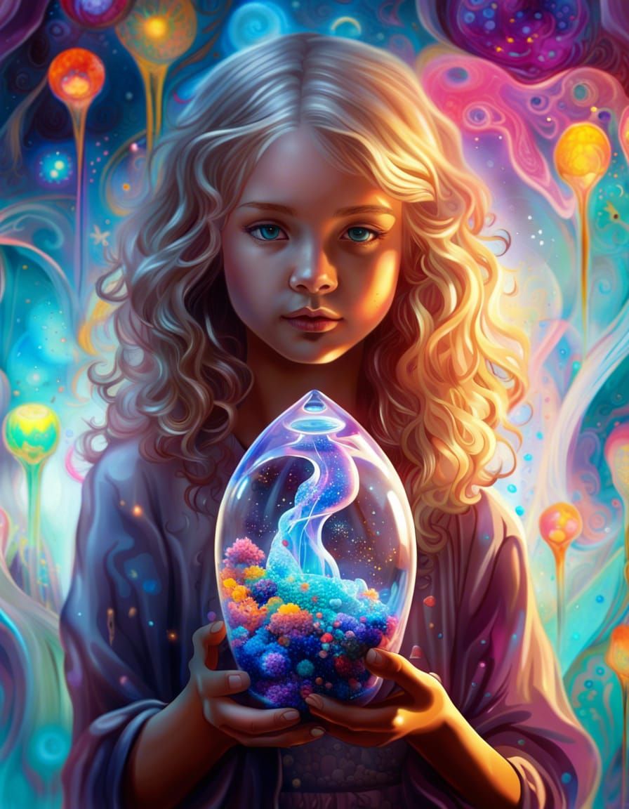 Girl holding a Lava Lamp