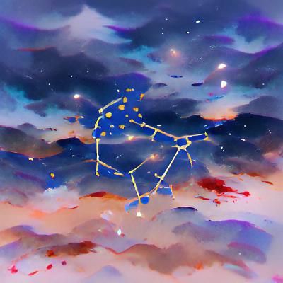Glowing Constellation Against Dark Sky